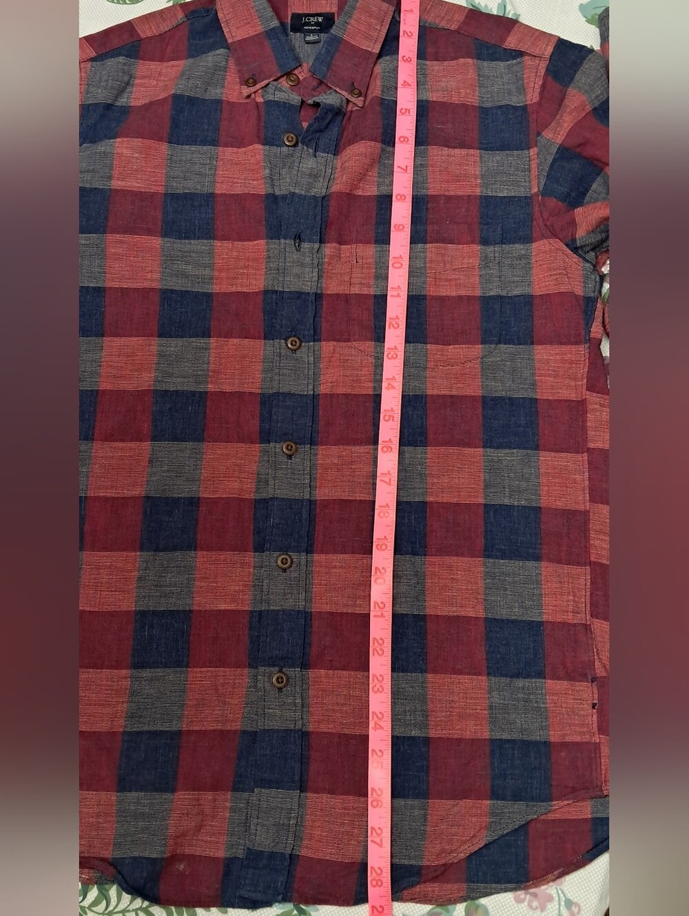 J. Crew Men's Plaid Shirt, %100 Cotton, Sz. Small Slim Fit - Picture 5 of 11